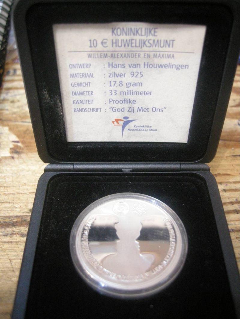 (afbeelding voor) 10 euro Huwelijksmunt Nederland 2002 Proof in cassette